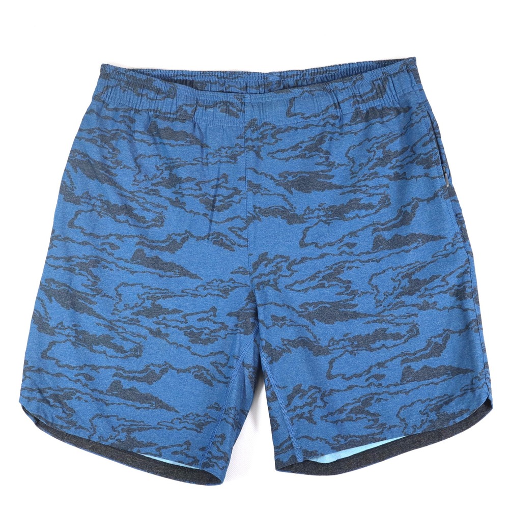 Rhone Mako Training Shorts Mens Medium Blue Tiger Camo Athletic Gym Workout